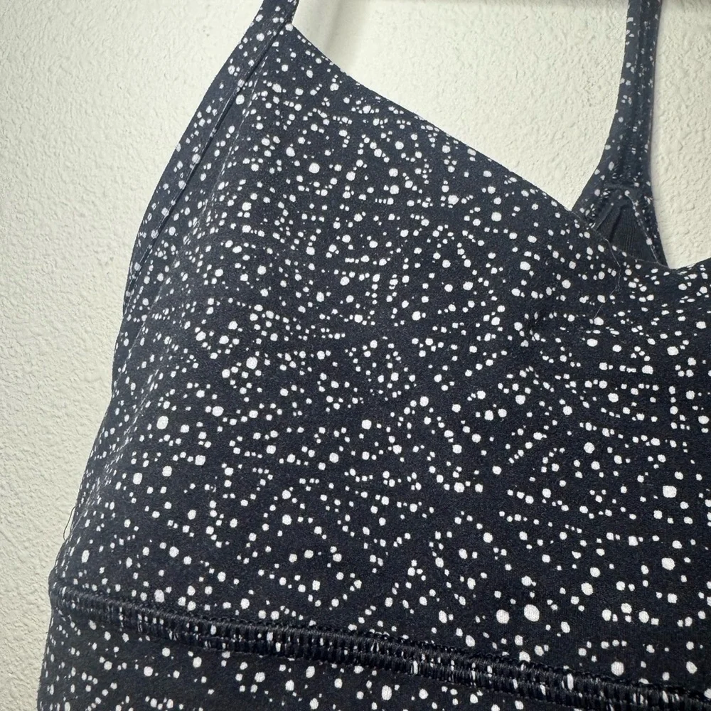 Lululemon Flow Y Bra in the Night View White Black pattern